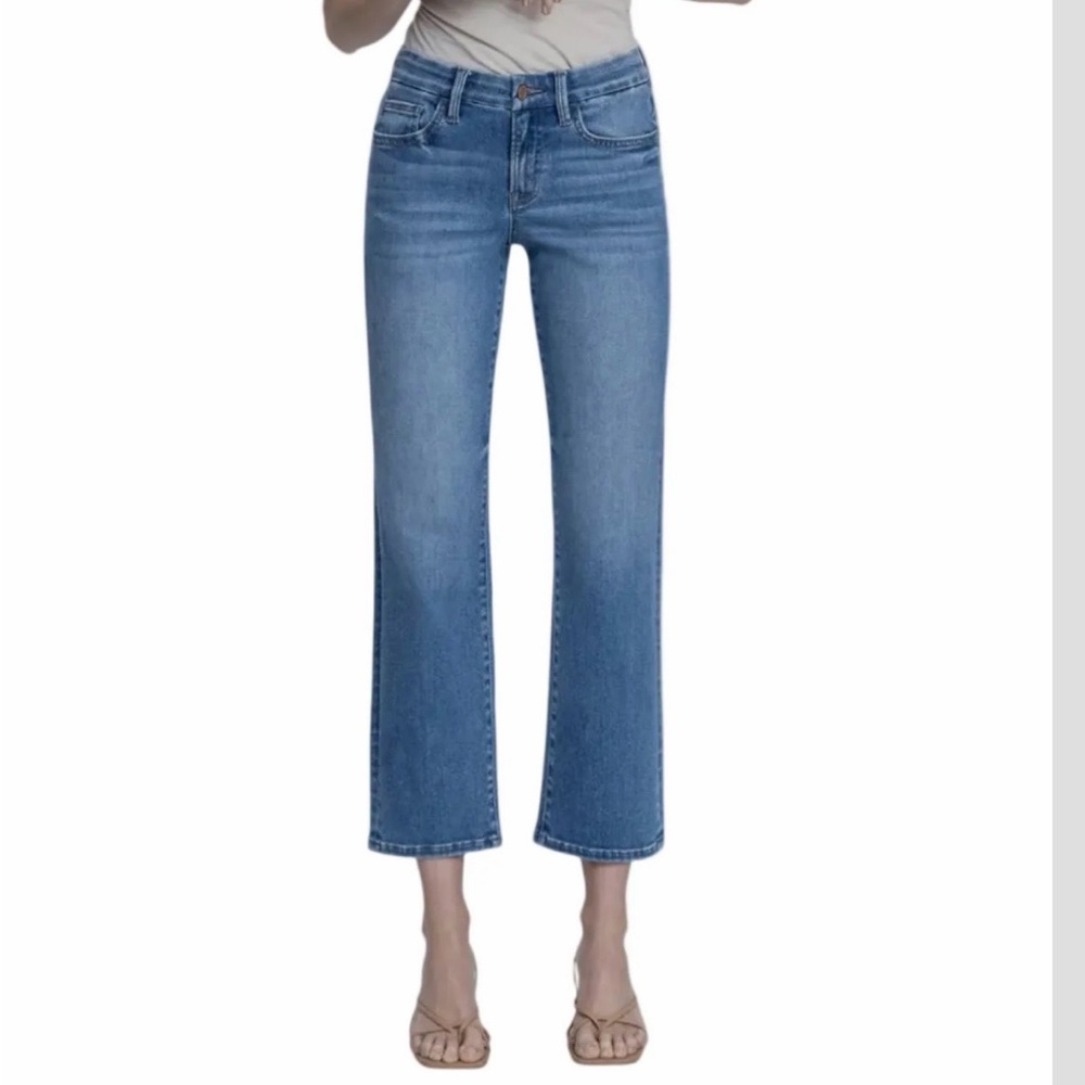 VERVET Crop Flare Fit Dark Blue Women's Jeans